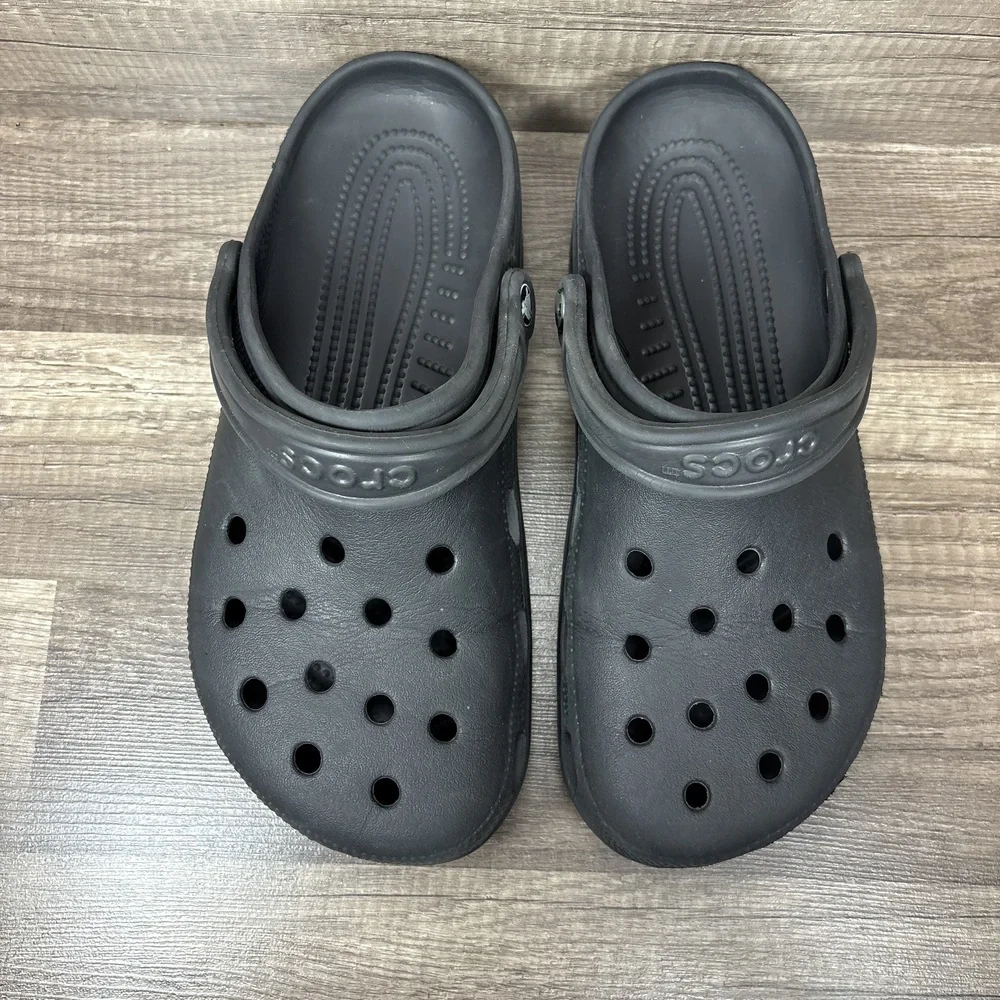 Crocs Classic Comfort Gray Black Mens US Size 10 Clogs